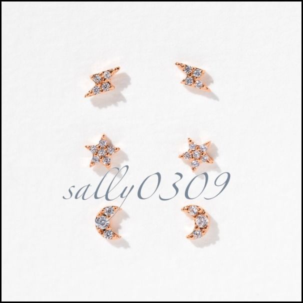 【関税・送料無料】Girlscrew★Galaxy ミニ ピアス 6点セット 関税・送料無料】Girlscrew☆Galaxy ミニ ピアス 6点セット