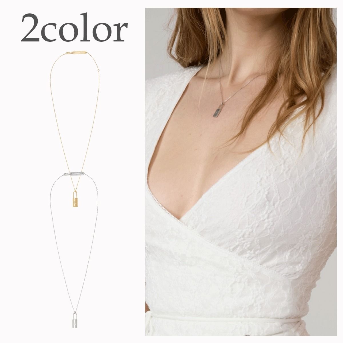 GLOWNY LOCK INITIAL NECKLACE 4BKH208 (GLOWNY/ネックレス