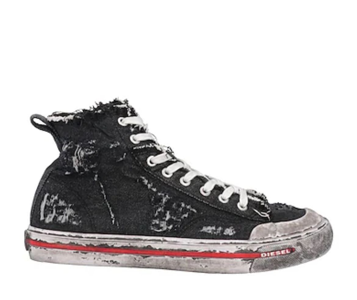 DIESEL ディーゼル ダメージ デニム ハイカットスニーカー