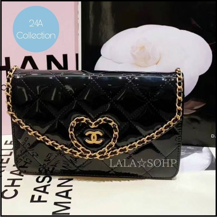 大人かわいいハートチェーン】シャネル クラッチバッグ (CHANEL