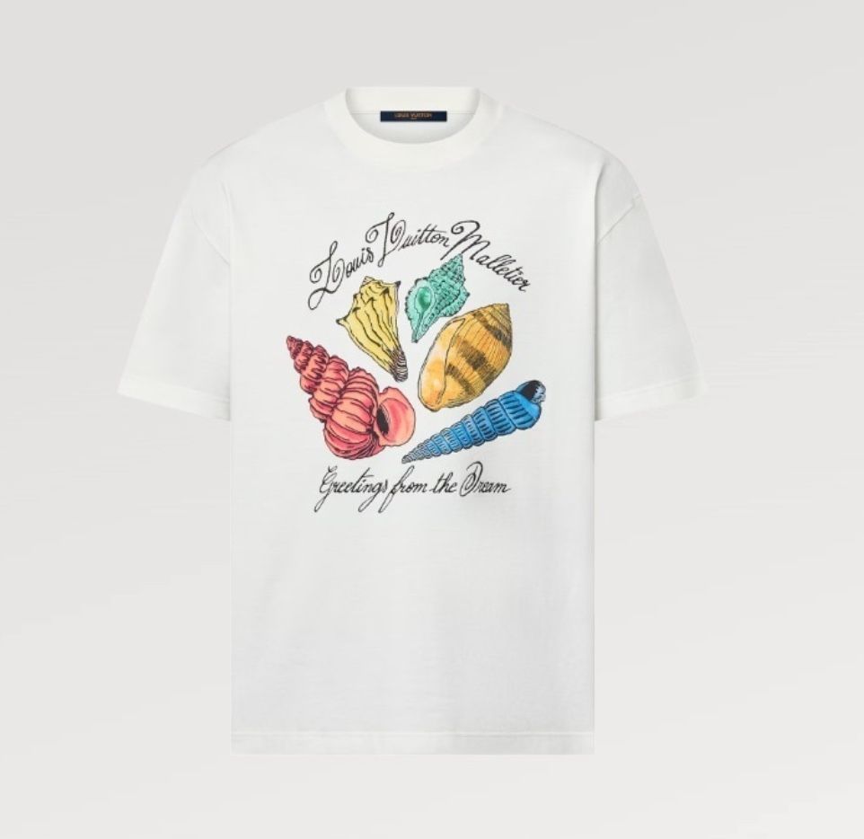 使用数回】ルイヴィトン ロゴ入り半袖プリントTシャツ 白 イタリア製