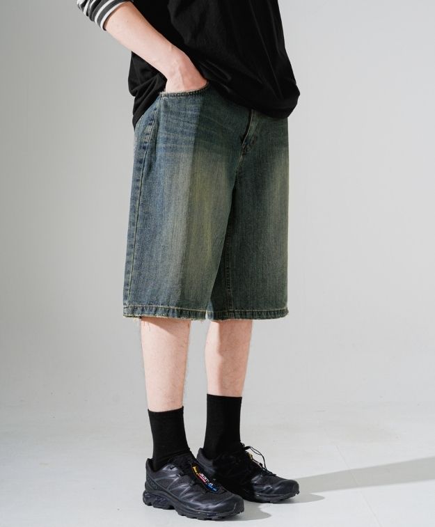 【EZKATON】23SS★ Order Wide Denim Short Pants EZKATON正規品☆23SS☆Oder/Wish Wide Denim Short Pants