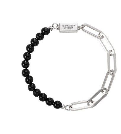 【VINTAGE HOLLYWOOD】Chain Half Pearl Bracelet ブレスレット VINTAGE HOLLYWOOD】Chain Half Pearl Bracelet ブレスレット