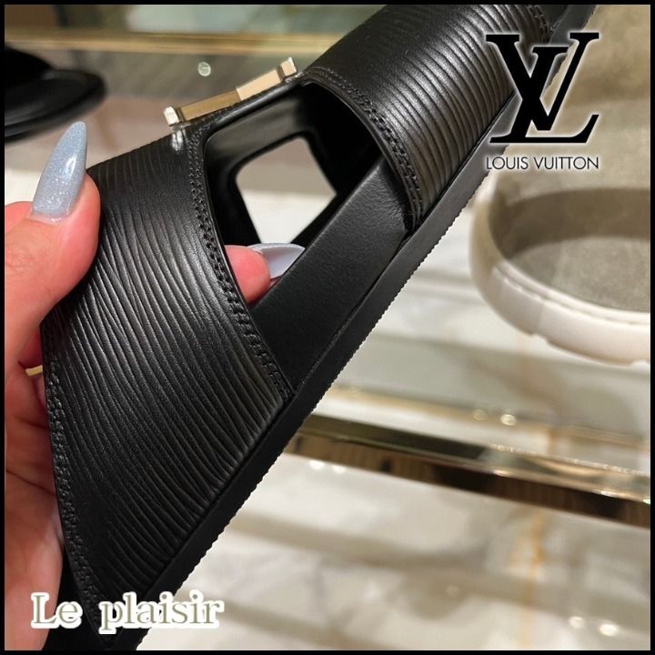 日本未入荷【お洒落な模様☆】Louis Vuitton サンダル LOUIS VUITTON ルイヴィトン サンダル LV × YK オアシス ライン