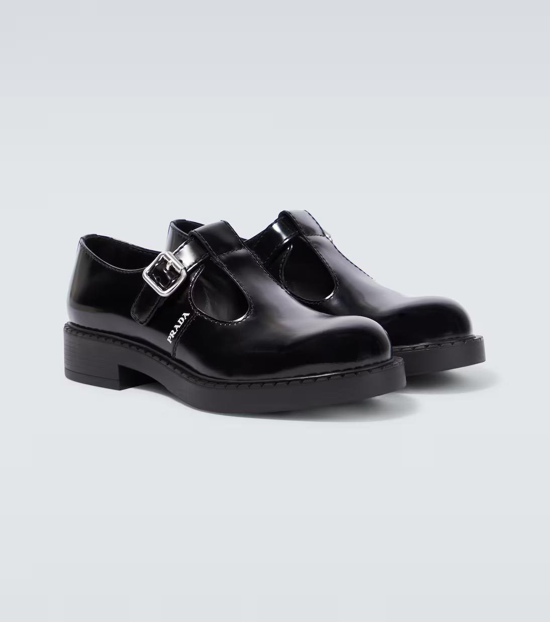 PRADA】レザー ストラップ シューズ 黒 Mary Jane 送料込 (PRADA
