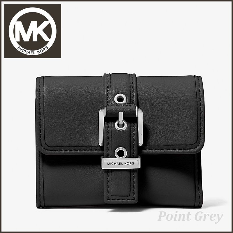 Michael Kors☆ 本革レザー・バックル・三つ折り財布 (Michael