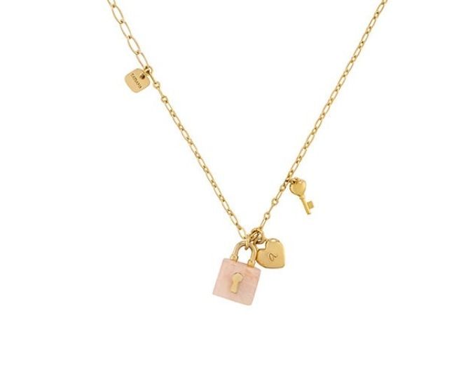 ☆関税込☆TATIANA☆Rose quartz Lock Heart Long Necklace