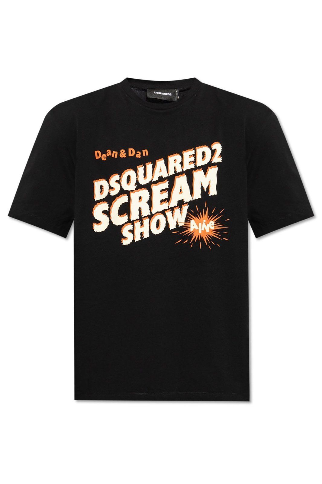 【D SQUARED2】ロゴプリント クルーネック Tシャツ お洒落☆Dsquared2ロゴプリントクルーネックTシャツ (D SQUARED2