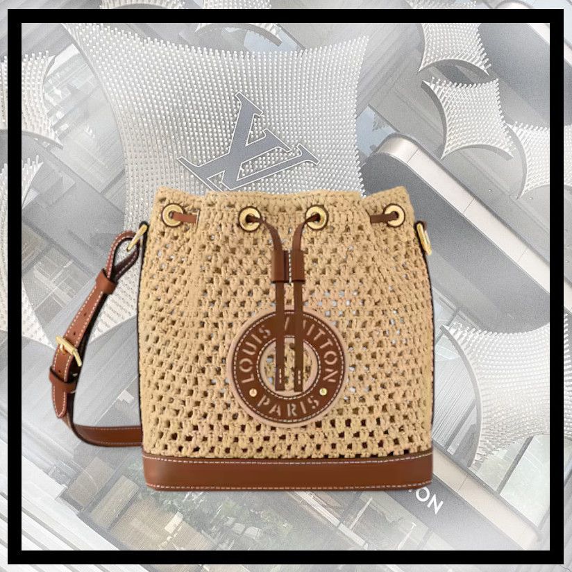 LV★ルイヴィトン ノエ BB ラフィア ショルダーバッグ Louis Vuitton 新作 ◇ 天然ラフィア バケットバッグ【ノエ BB