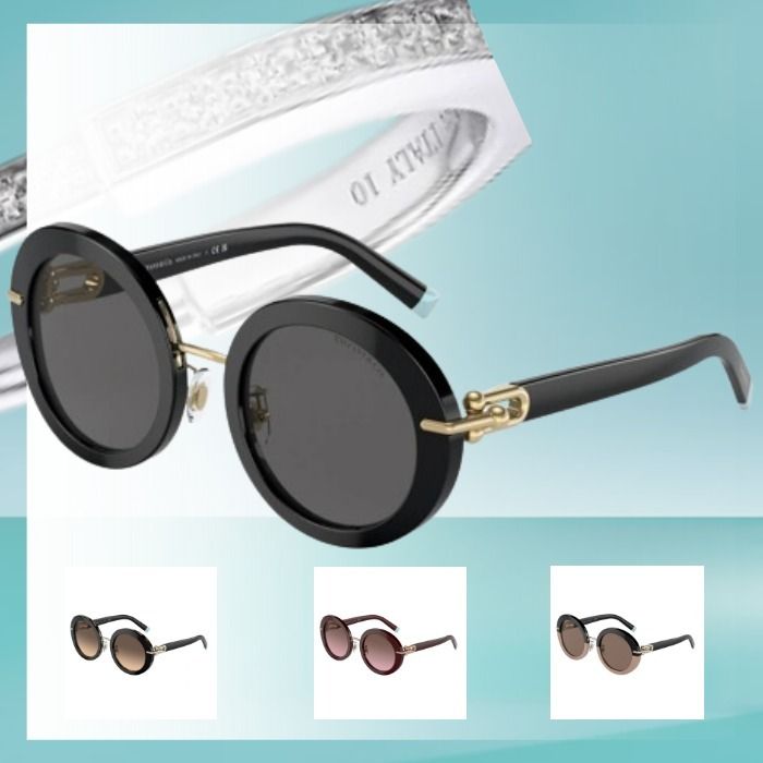 Tiffany & Co. 洗練 Tiffany T ラウンドシェイプ サングラス 洗練されたデザイン》TIFFANY ラウンド サングラス (Tiffany