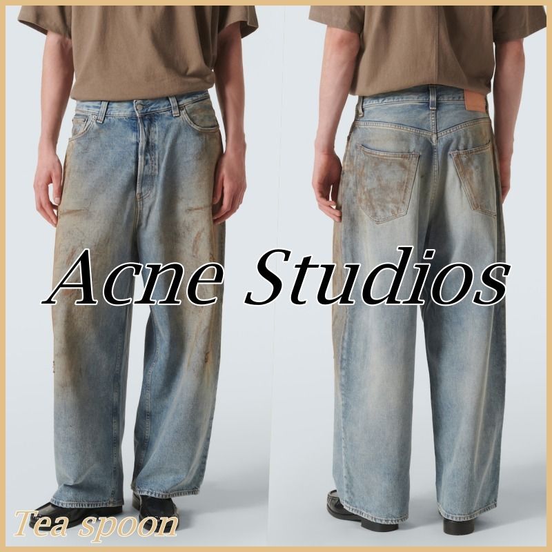 Acne Studios◇コットン ダメージ ワイドレッグジーンズ 送料込