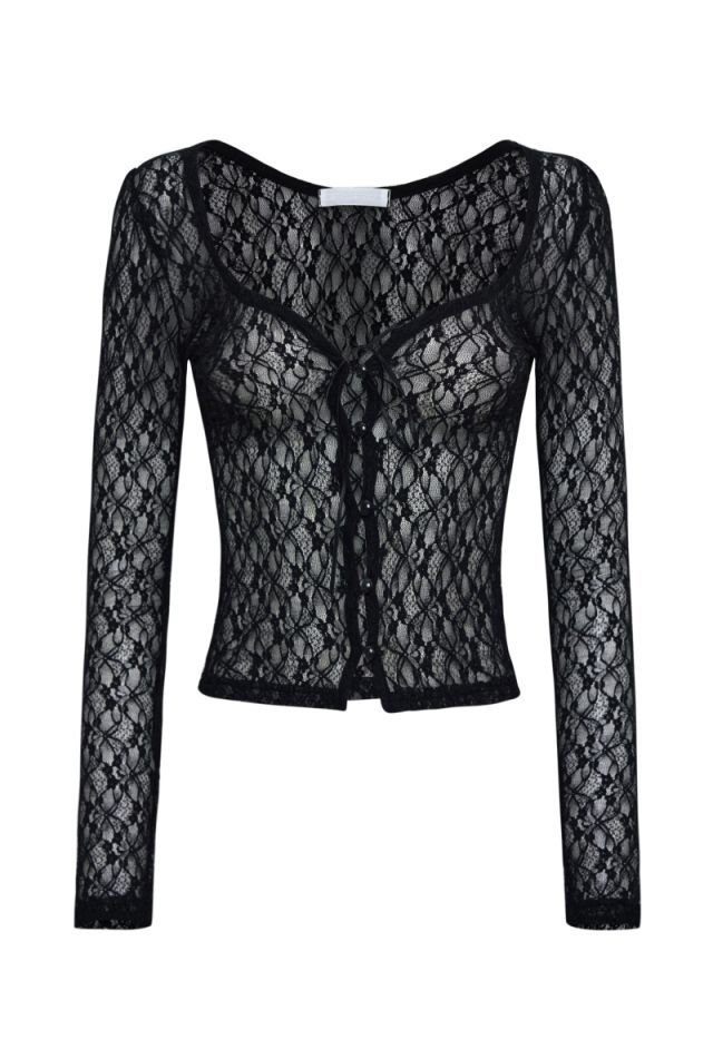 threetimes Romantic lace cardigan 半袖レースの通販 by sok