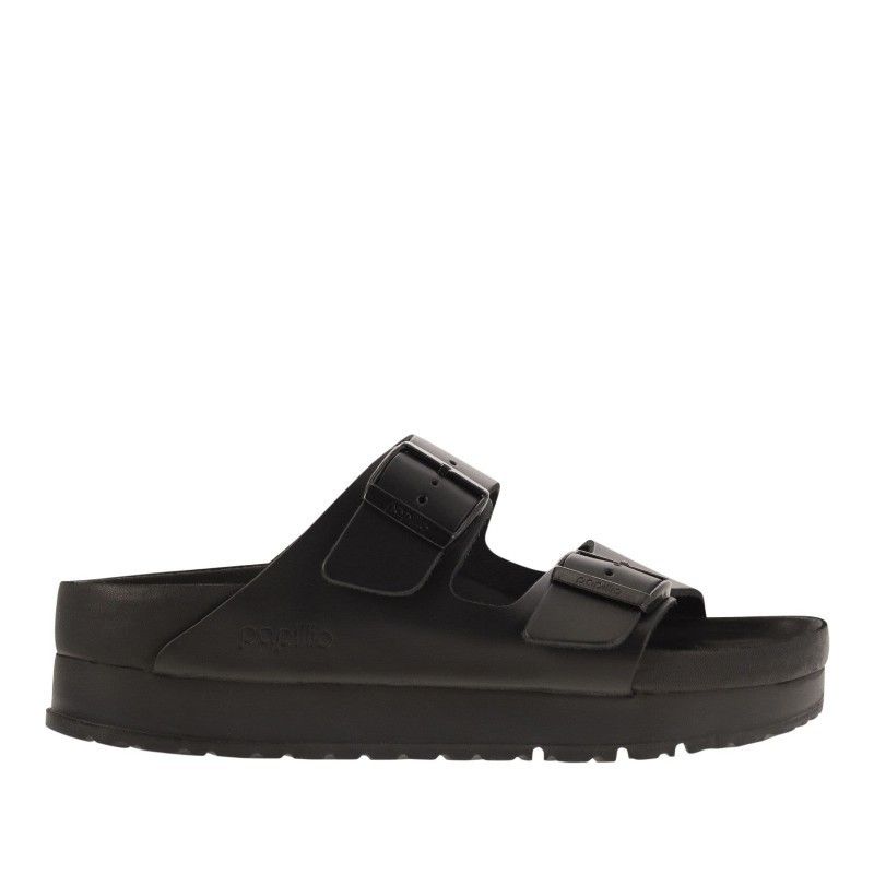 サンダル・ミュール BIRKENSTOCK ARIZONA PLATFORM - Slipper with leather buckles Amazon.com | Birkenstock Arizona PL Metallic Anthracitee