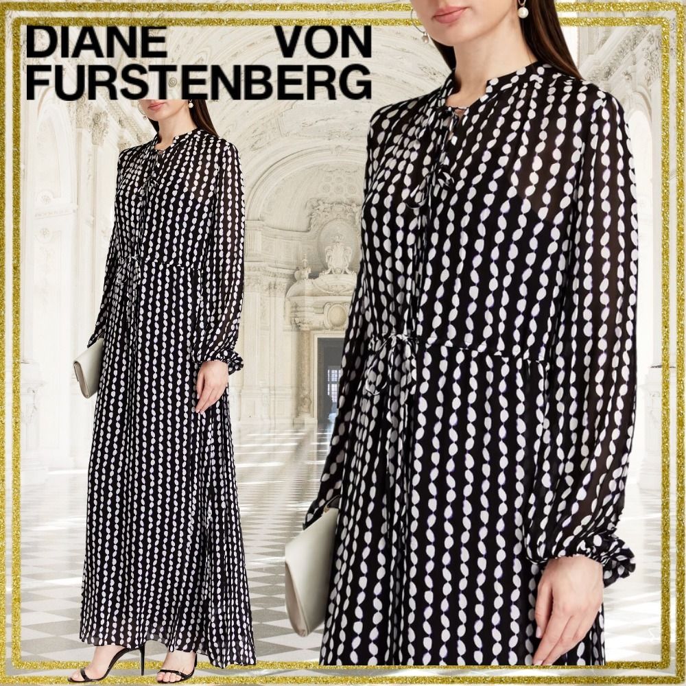 【DIANE VON FURSTENBERG】プリント シフォンワンピース プリント柄☆シフォン☆ワンピース☆ DIANE VON FURSTENBERG