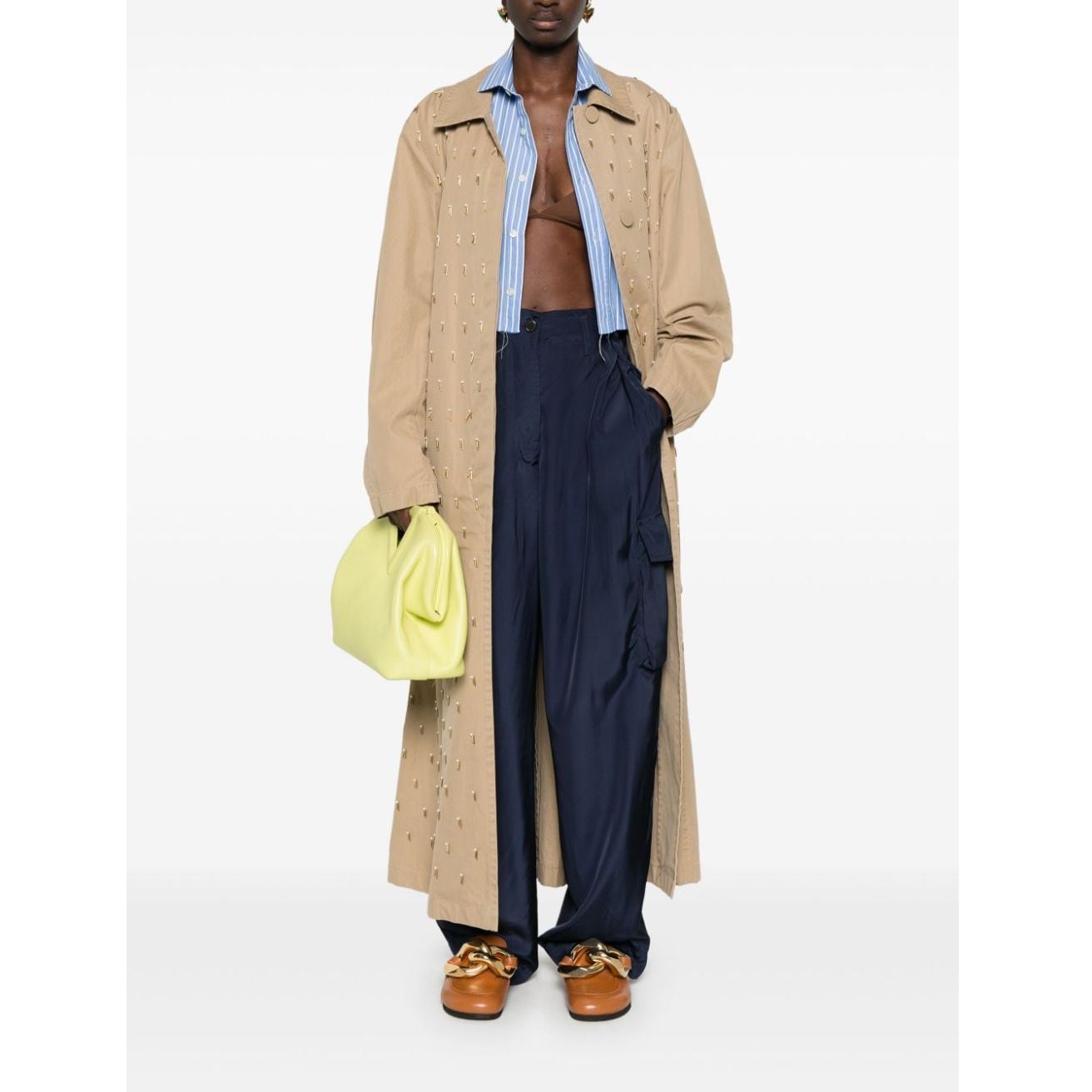【DRIES VAN NOTEN】SS24 サテン カーゴパンツ Navy 送料関税込 DRIES VAN NOTEN】SS24 サテン カーゴパンツ Navy 送料関税込