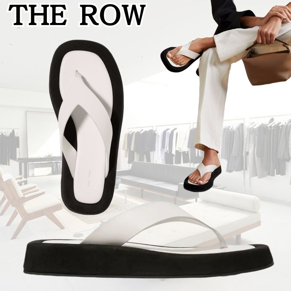 【完売必至】The Row Ginza レザー＆スエード ビーチサンダル THE ROW Ginza ツートーン レザー＆スエード プラットフォーム