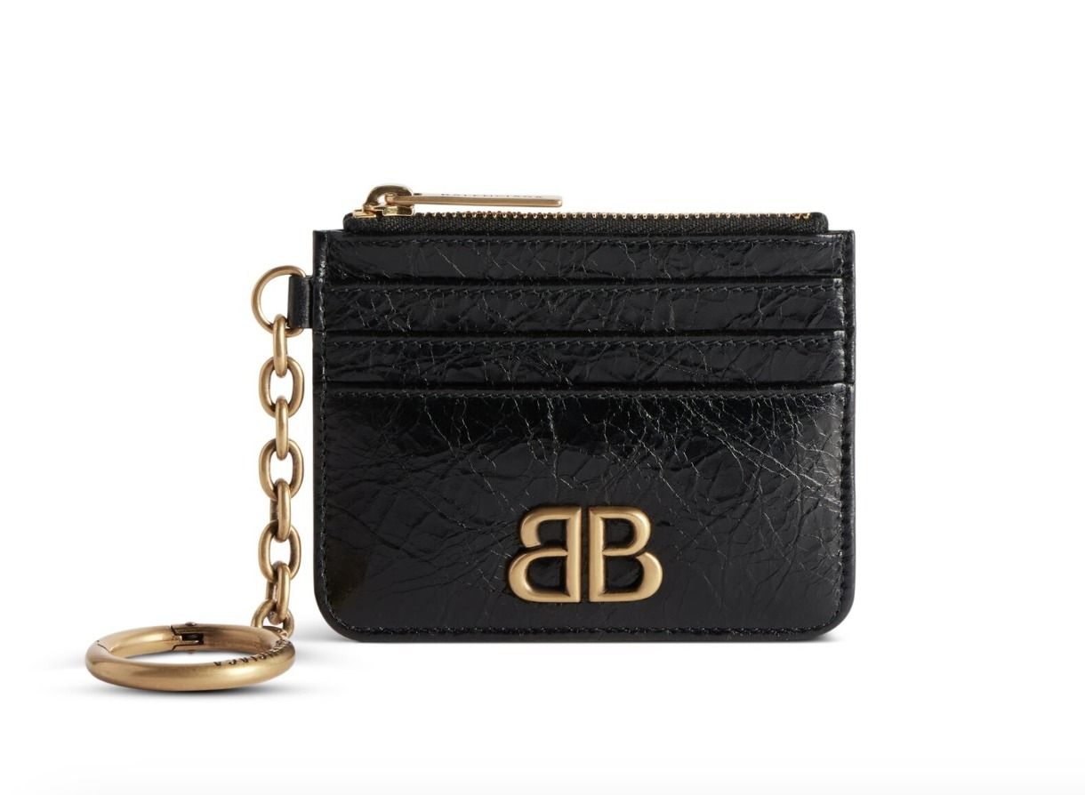 BALENCIAGA バレンシアガ MONACO キーチェーン付カードホルダー 国内発送☆BALENCIAGA】MONACOキーチェーン付きカードホルダー