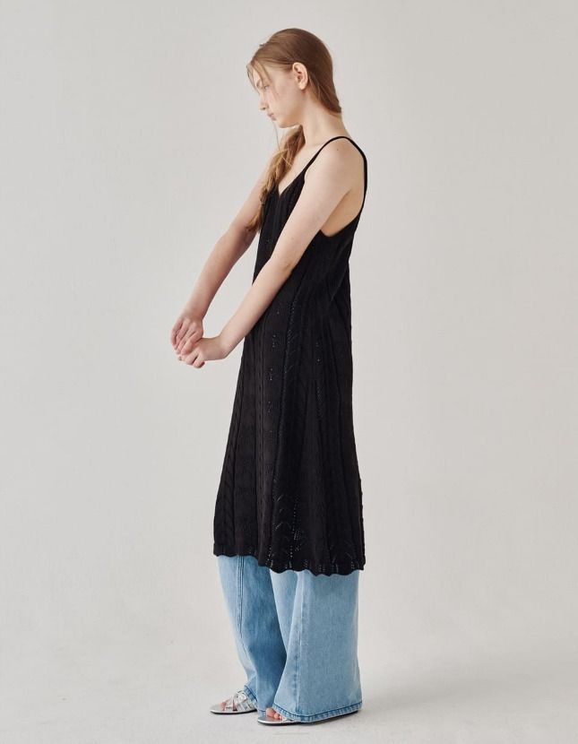 ワンピース RONRON RIBBON SCOTCH LAYERED KNIT DRESS 4BXK473 RONRON] RIBBON SCOTCH LAYERED KNIT ドレス☆新作・24SS