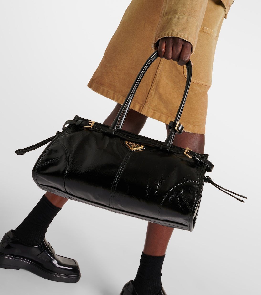 PRADA★関税込み ソフトレザー ミニバッグ・ショルダーバッグ 希少】PRADA ソフトラックス スモールレザー ショルダーバッグ