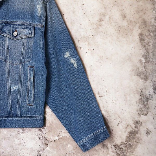 【MM6 Maison Margiela】ダメージ デニムジャケット MM6 Maison Margiela デニムジャケット | ブルー | FARFETCH JP