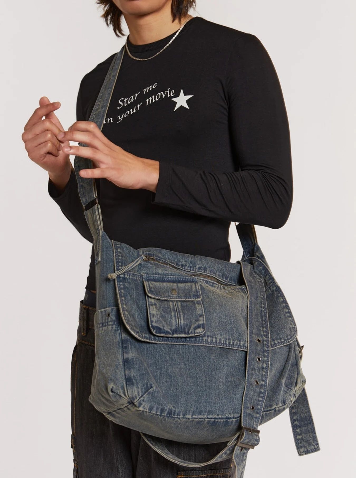 JADED LONDON Stellar デニム メッセンジャー バッグ 2色 送料込