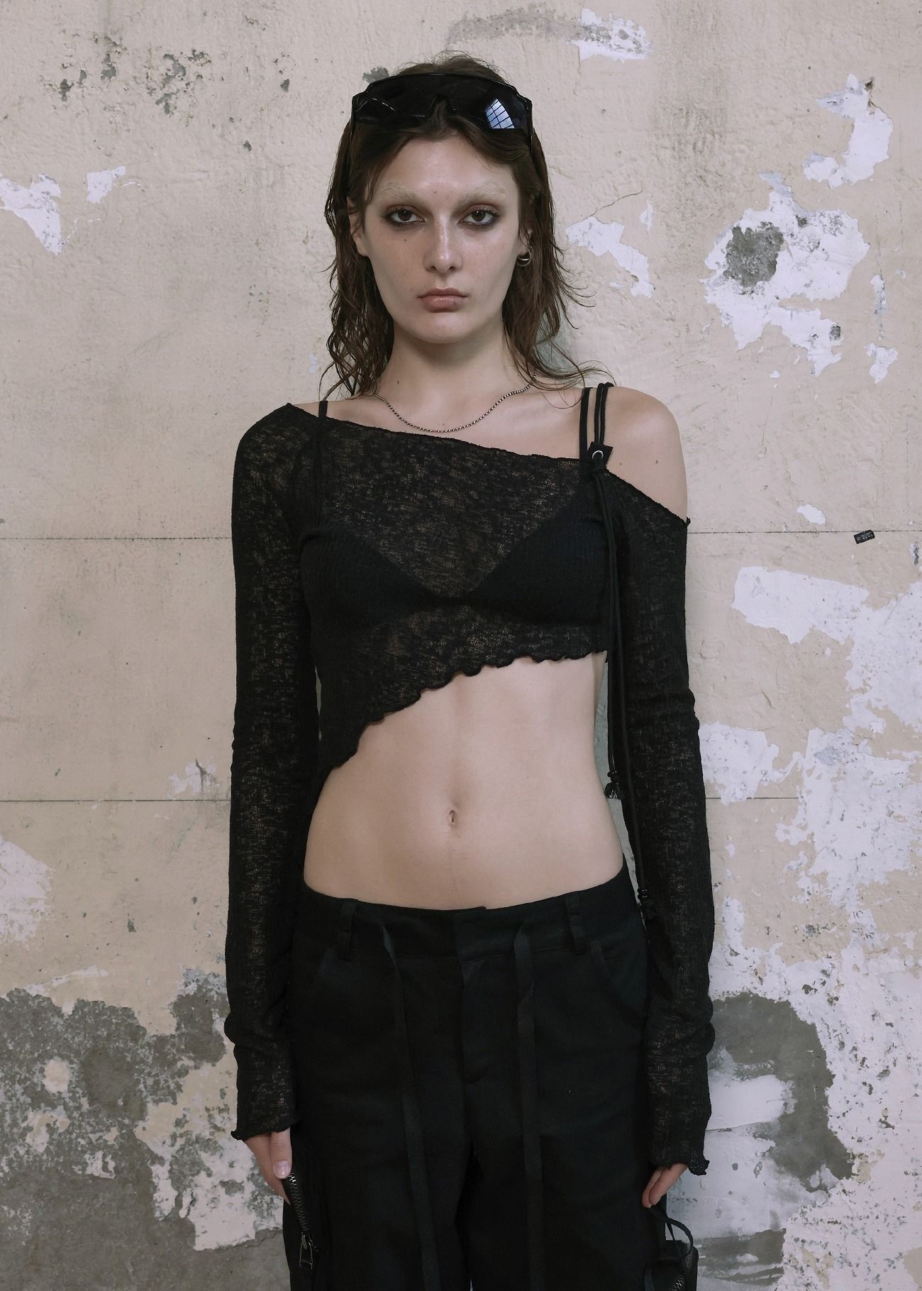 bohemian seoul》 NET UNBALANCE STRAP SLEEVE (BOHEMSEO/Tシャツ・カットソー)  107359789【BUYMA】