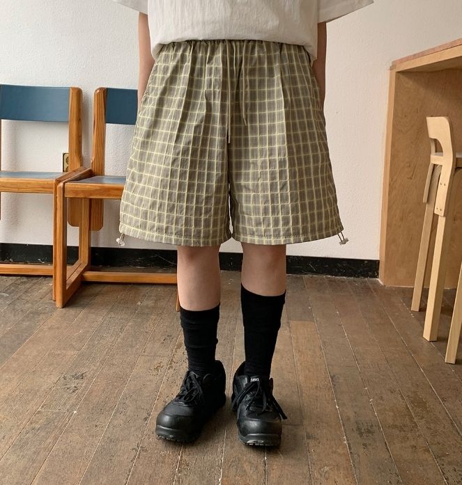 【BAON】24SS★ [BAONHAUS] Haseun Check Banding Half Pants BAON】24SS☆ [BAONHAUS] Haseun Check Banding Half Pants