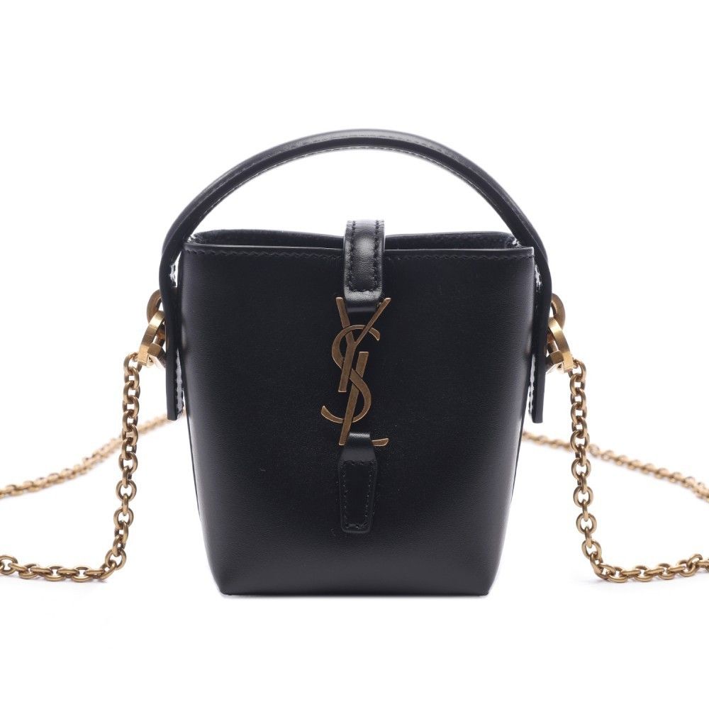 ショルダーバッグ・ポシェット Saint Laurent Le 37 Bag SAINT LAURENT】LE 37 ミニ バケットバッグ シャイニーレザー
