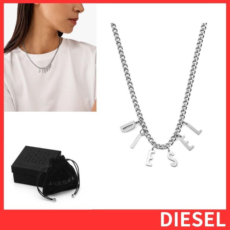 ロングセラー♪大人気♪【DIESEL】ヴィンテージロゴ ネックレス ディーゼル DIESEL ネックレス ペンダント DX1497040 ロゴ Dロゴ