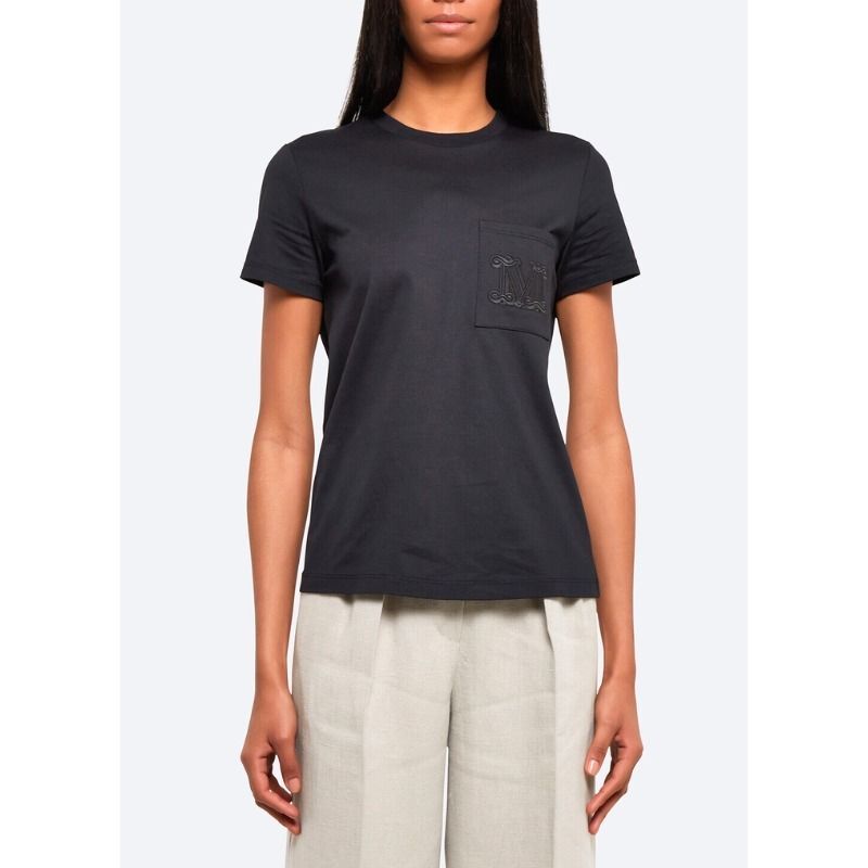 【関税送料込】MAX MARA★コットン ジャージー Tシャツ PAPAIA パパイア] ピュア コットン ジャージー Tシャツ, black