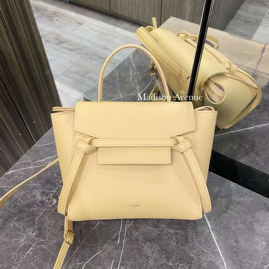 大人気ナノベルトバッグ◆CELINE グレインカーフ 個数限定! CELINE- ナノ ベルトバッグ / グレインドカーフスキン(ポレン