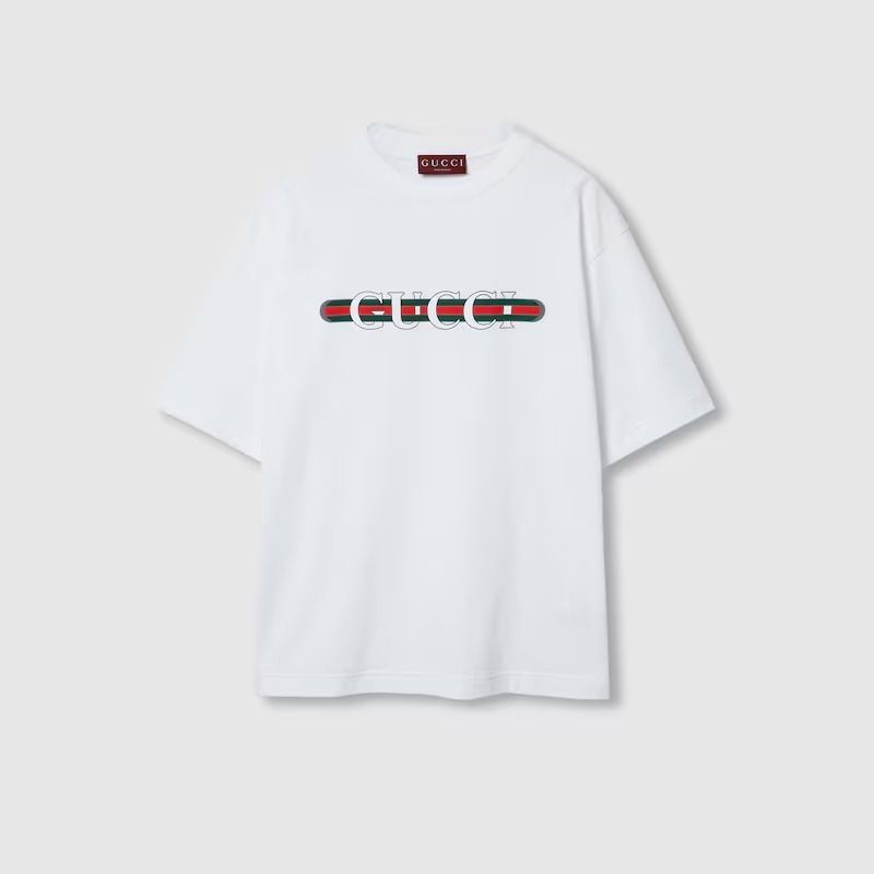 国内直営**GUCCI** グッチプリント コットンジャージー Tシャツ