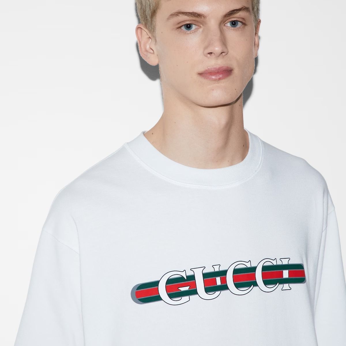 国内直営**GUCCI** グッチプリント コットンジャージー Tシャツ