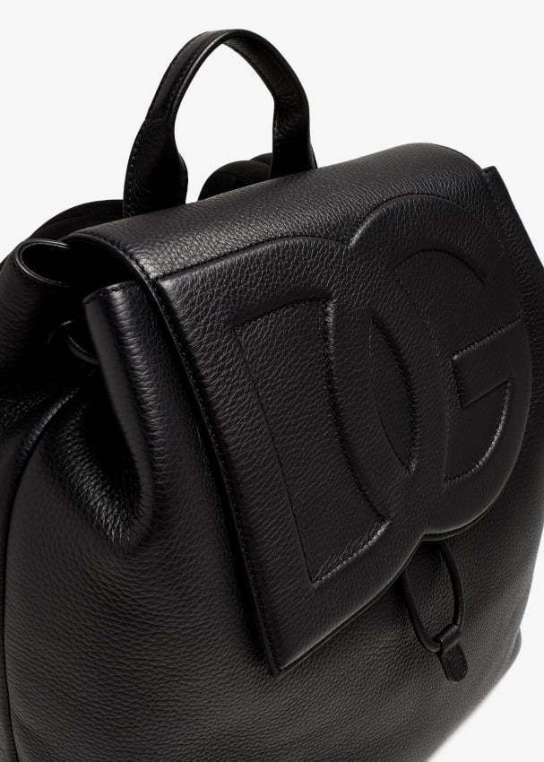 【Dolce & Gabbana】DGロゴ ディアスキン バックパック Deerskin backpack with strap in Black for Men
