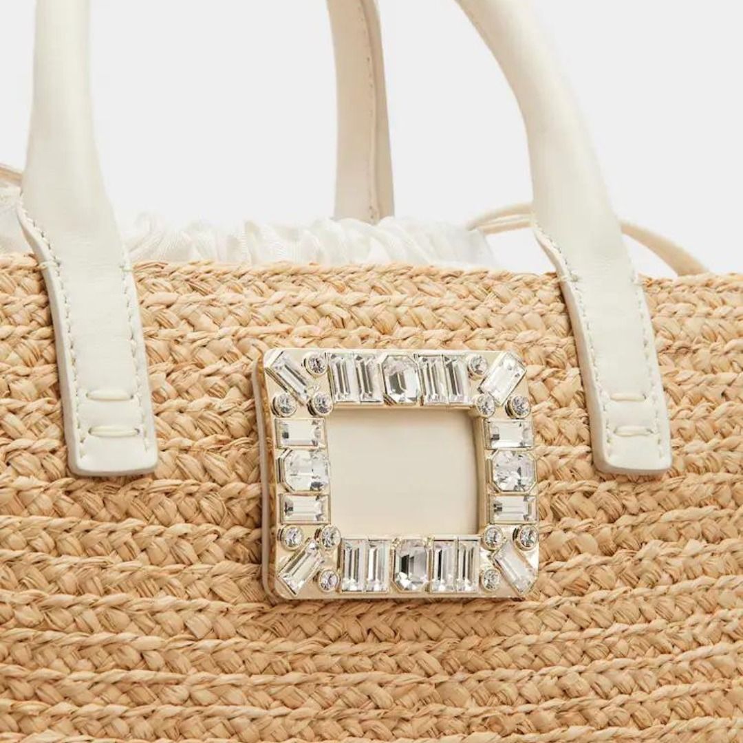 【大人百花掲載】Roger Vivier◆Viv' Skate ラフィア かごバッグ 大人百花掲載】Roger Vivier◇Viv' Skate ラフィア かごバッグ