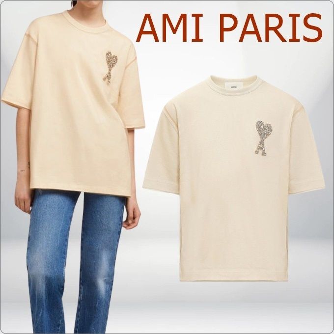 AMI PARIS (アミパリス) エンボスロゴ クルーネック 半袖 T