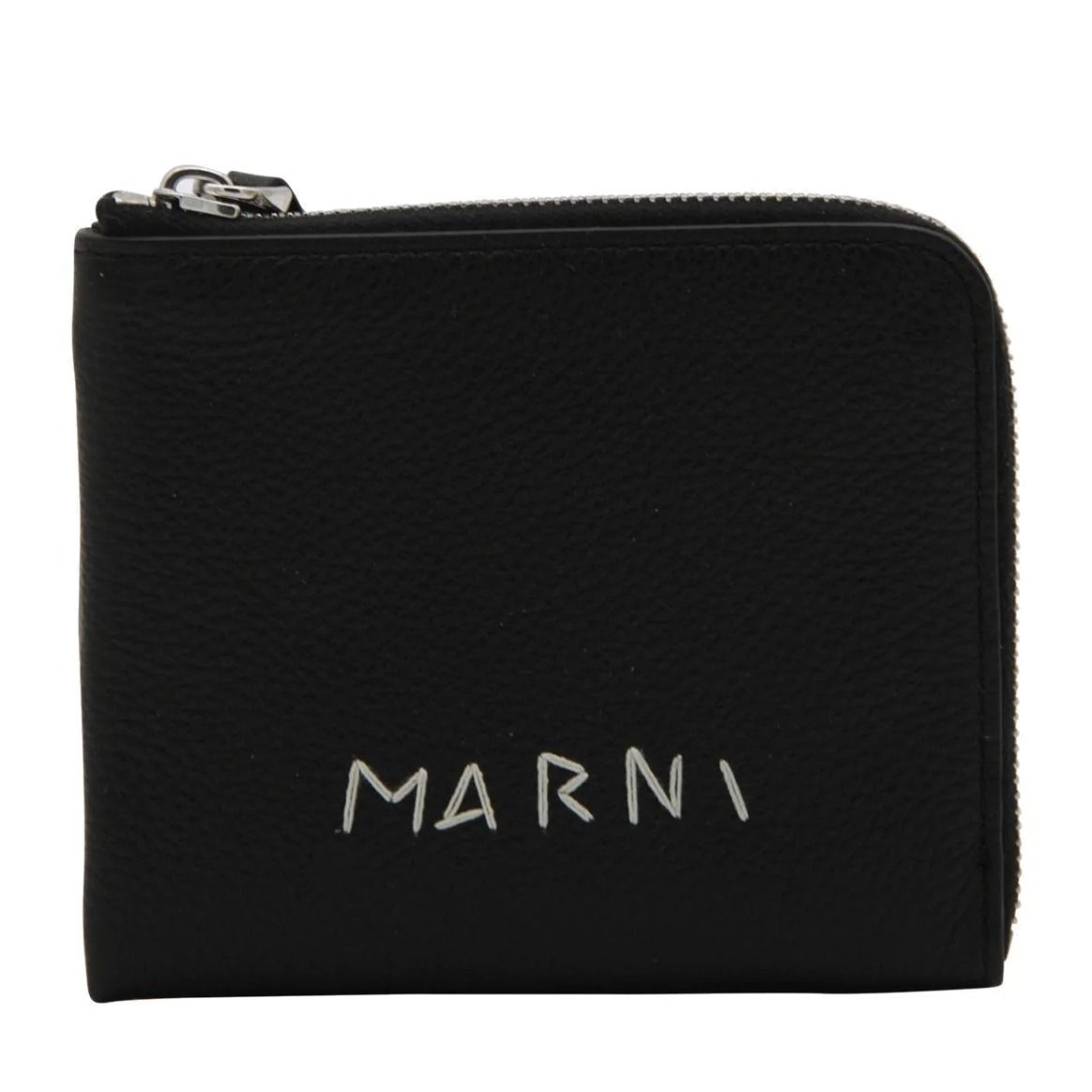 【現品限り一斉値下げ！】 MARNI マルニ ロゴ刺繍 レザー ジップウォレット 関税送料込み 小物