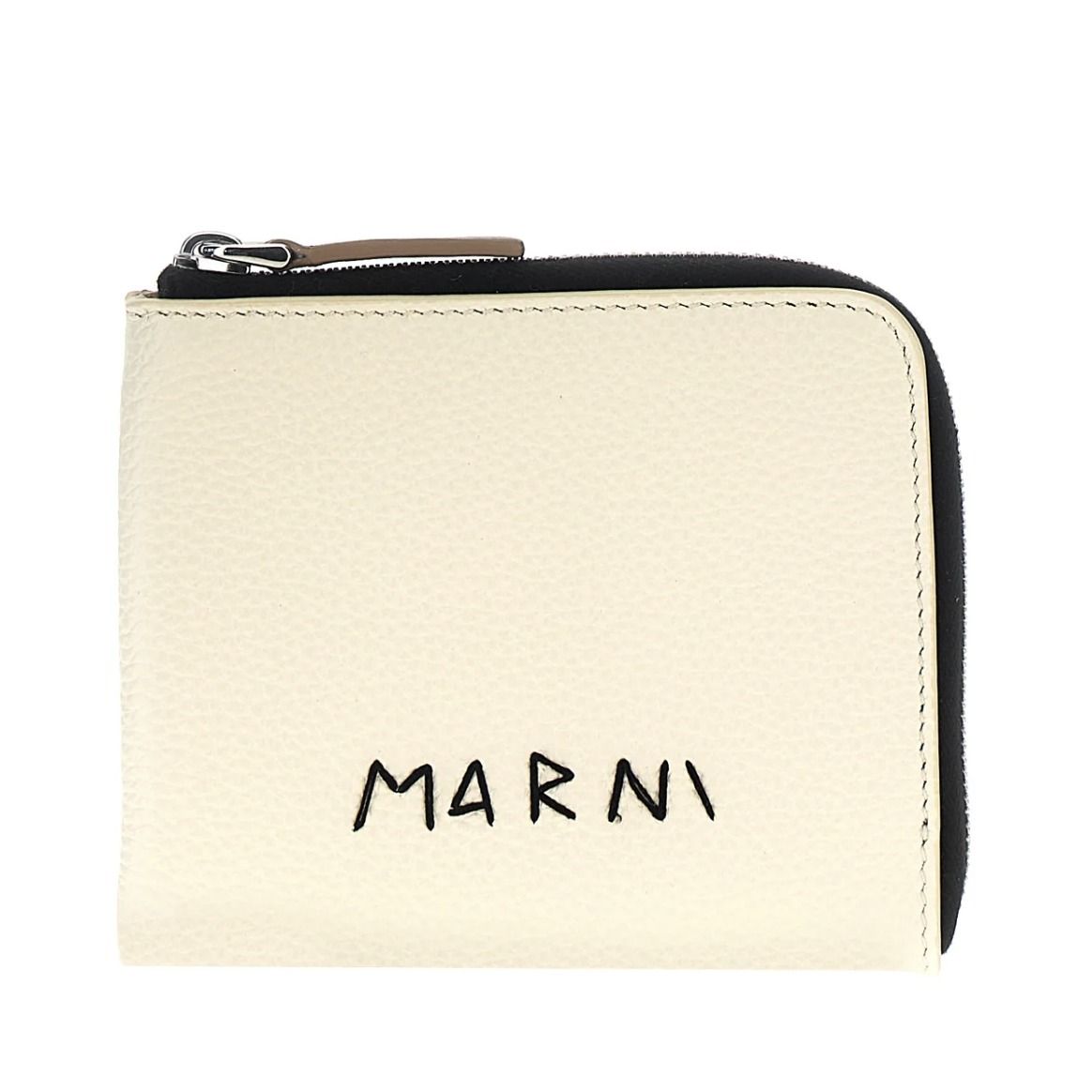 MARNI マルニ ロゴ刺繍 ジップアラウンド レザーウォレット