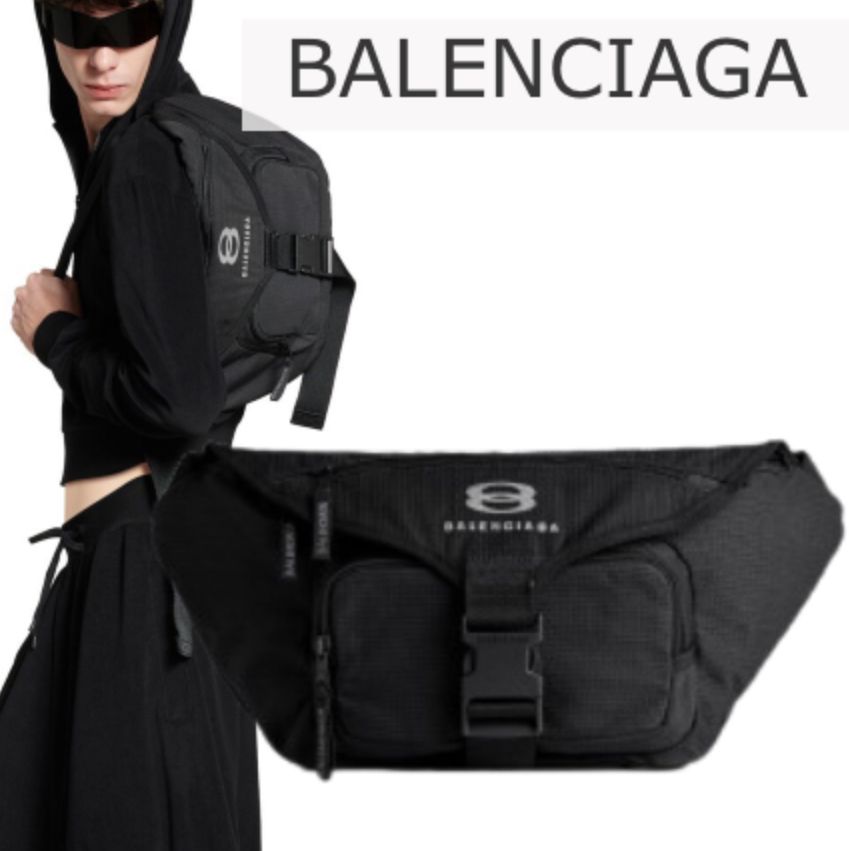 速くおよび自由な LARGE UNITY BALENCIAGA 24AW ベルト ナイロン バッグ 小物