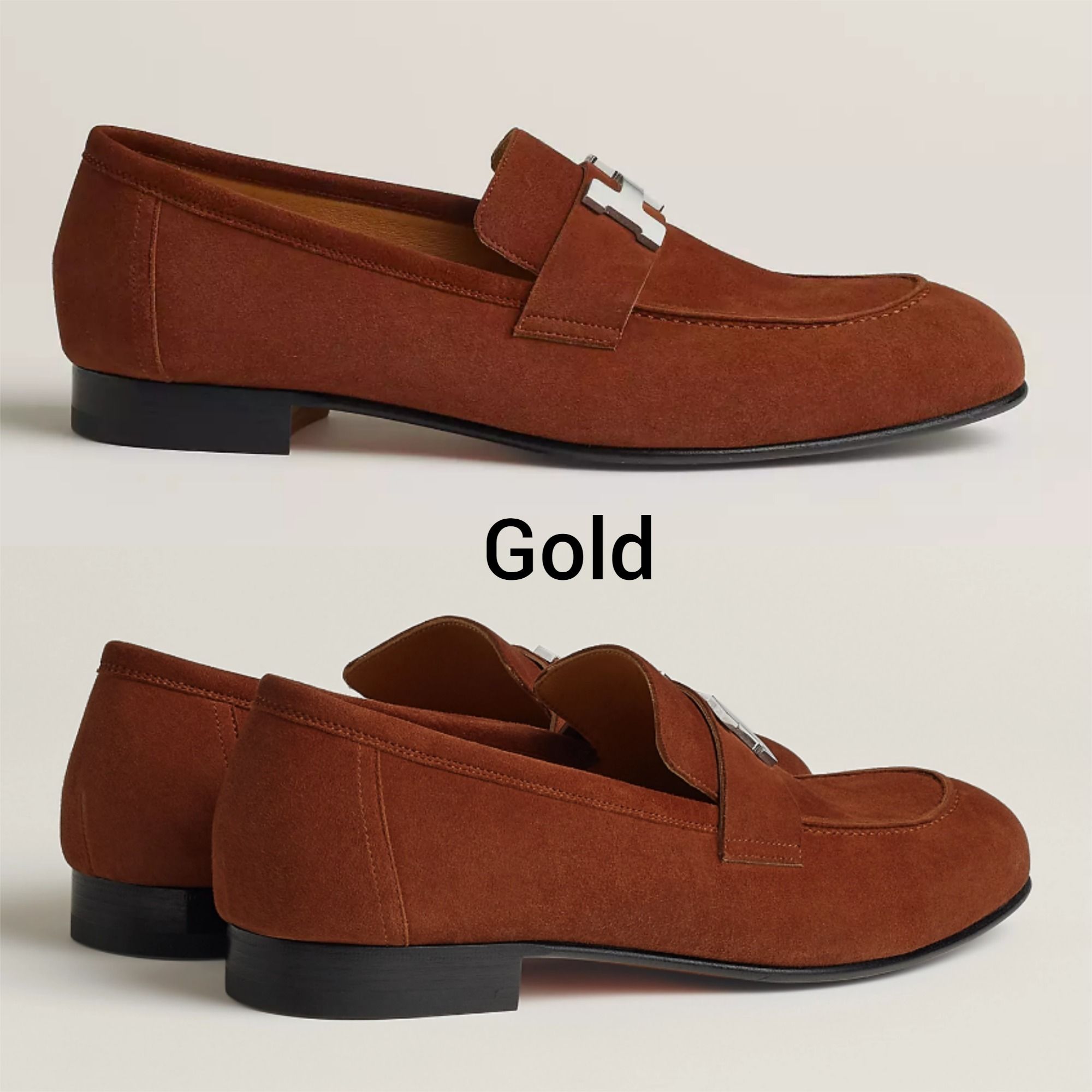 落ち着いた色合い♪【HERMES】スエードモカシンシューズ モカシン-《アイコン》--242169Z