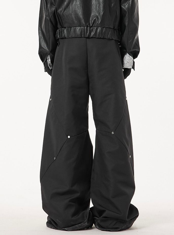 海外ファッションブランド通販サイト【公式】 DARK ワイドパンツ FOG*日本未入荷*プリーツ/リベットデザイン パンツ