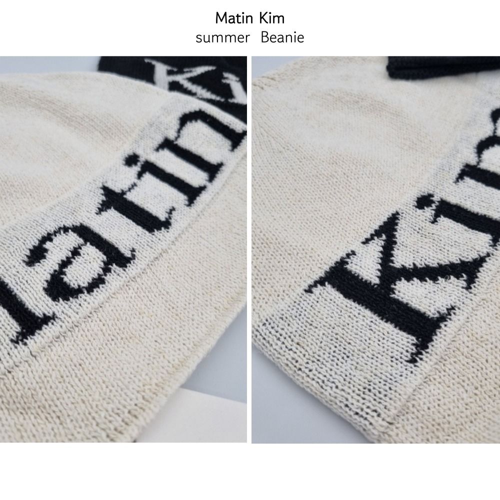 Matin Kim] Logo Linen Short Beanie : unisex hat (Matin Kim