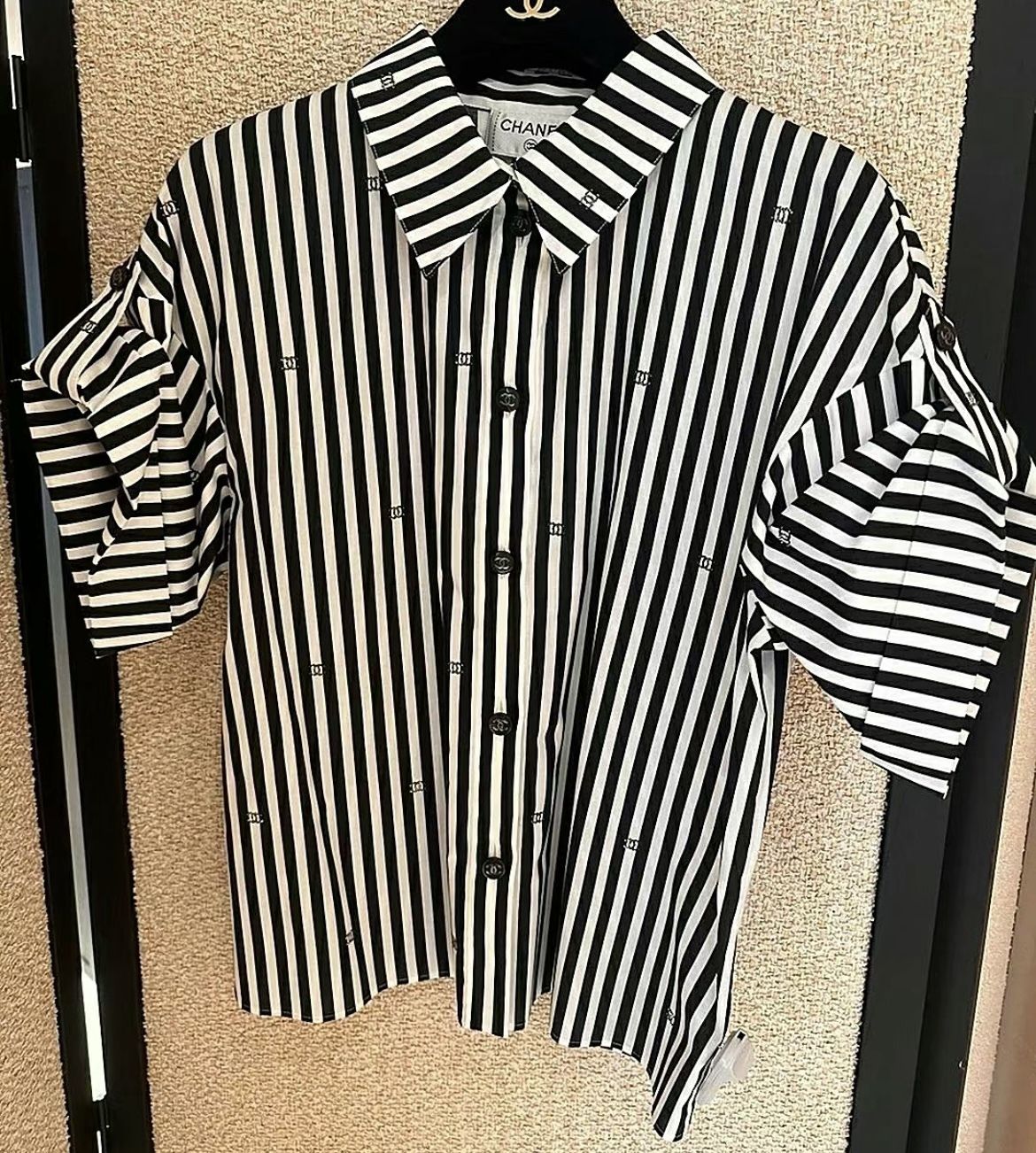 CHANEL - CHANEL シャネル 24A ココビーチ ストライプブラウス