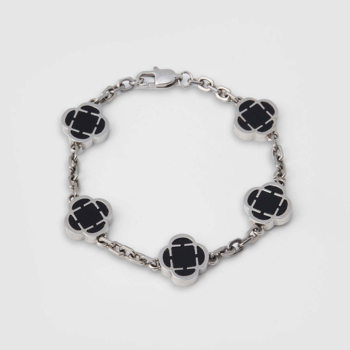 CRAFTDLondon クラフトロンドン ONYX CLOVER STONE BRACELET