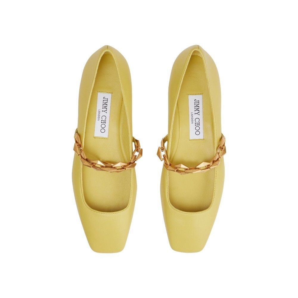 DIAMOND TILDA FLAT | チェーン付き ブラック ナッパレザー