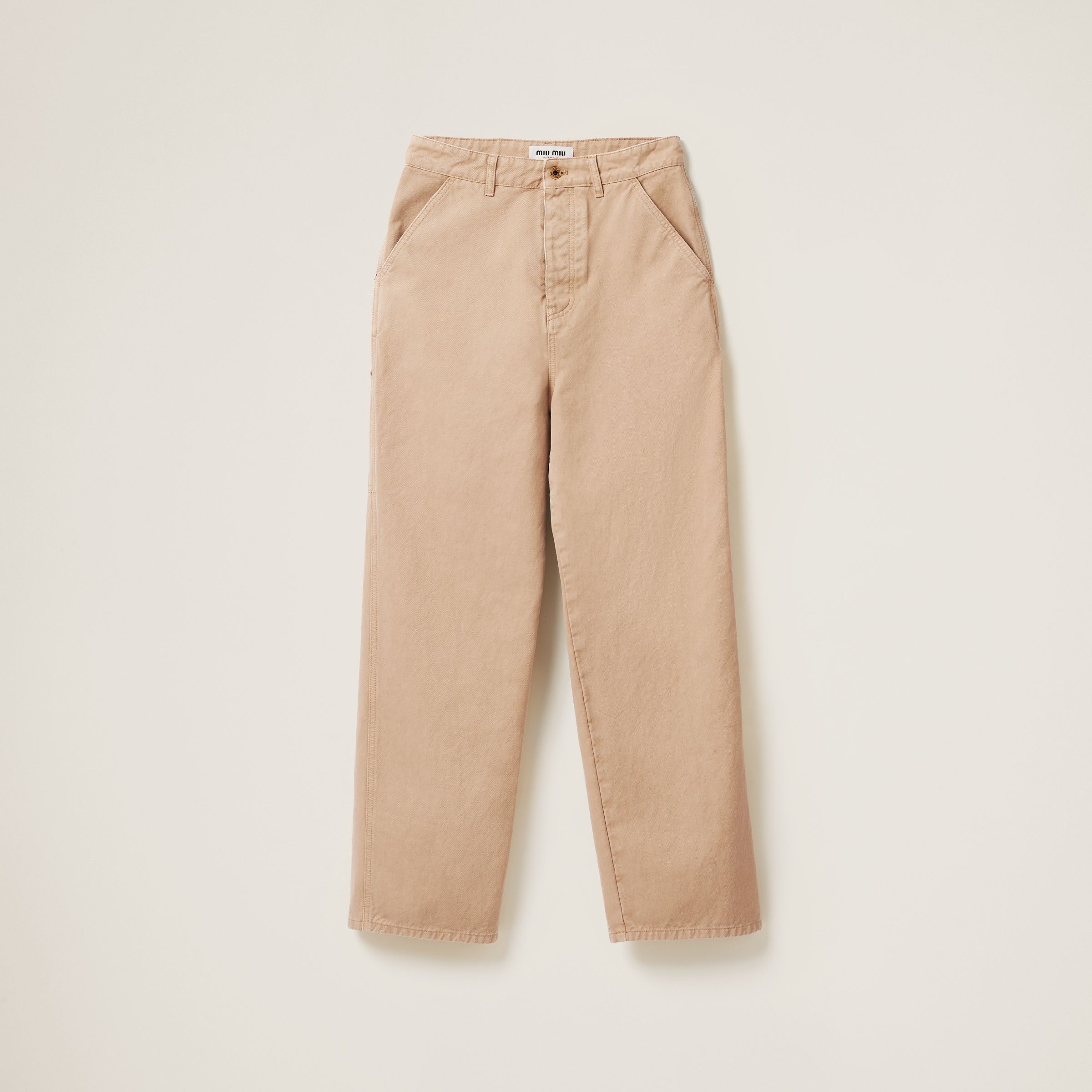 送料無料》 MIU MIU Garment-dyed gabardine pants (MiuMiu