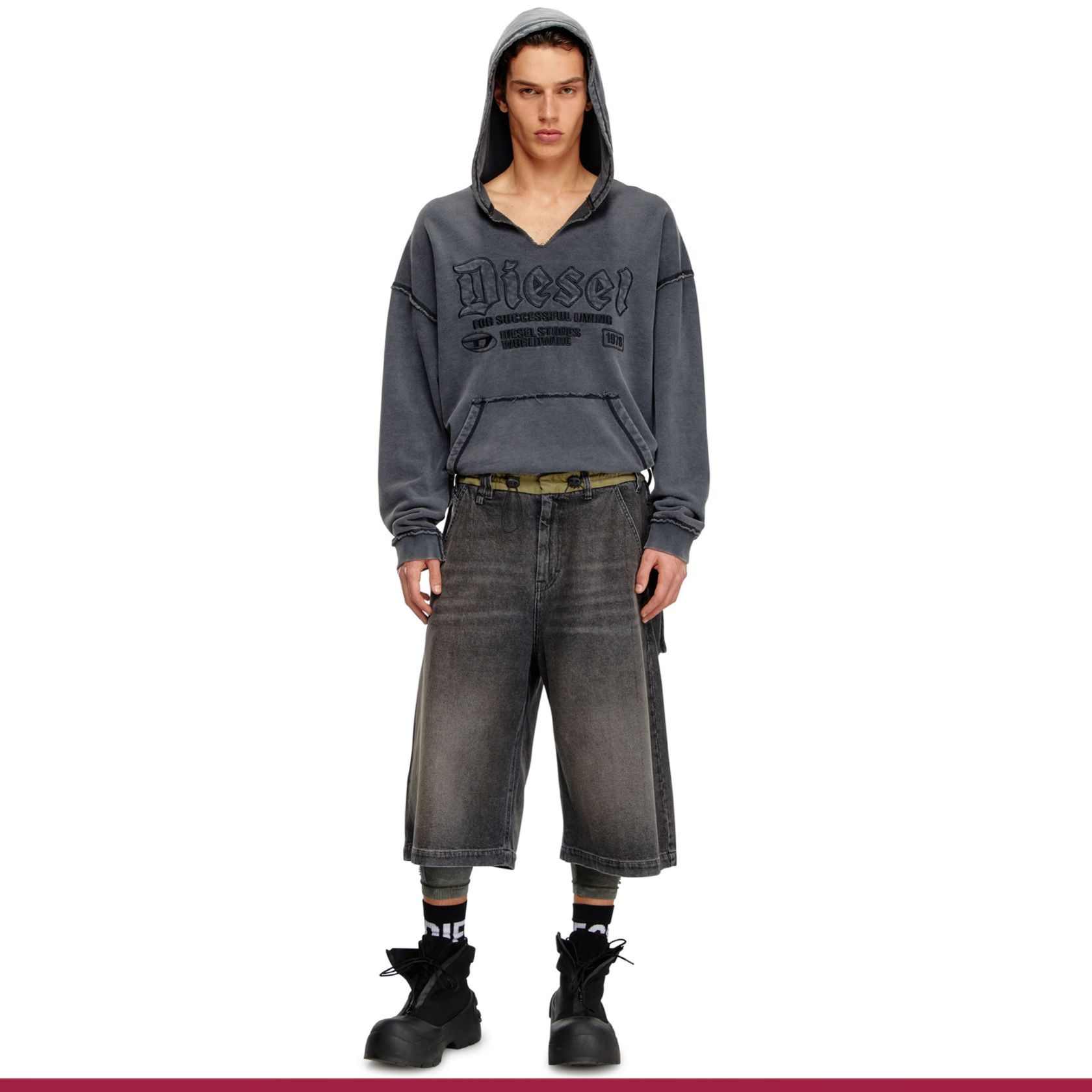 国内即発】DIESEL『S-Boxt-Hood-Raw スウェットパーカー