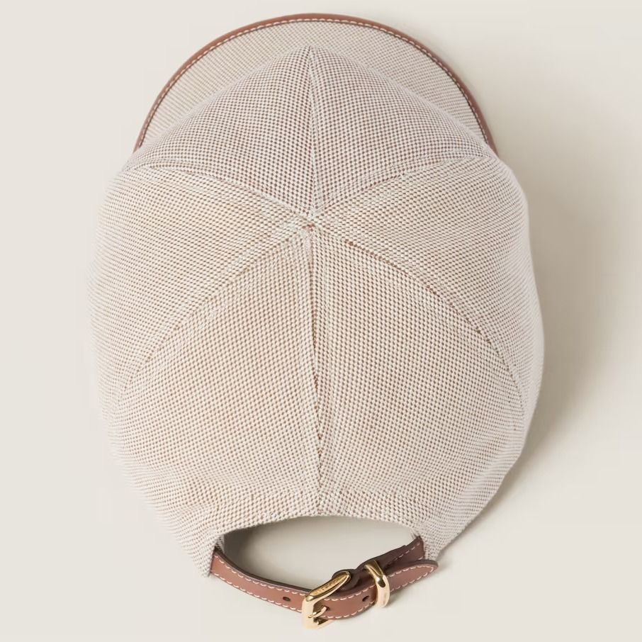 上品な抜け感◎*MIUMIU*キャンバスxレザー ベースボールキャップ 国内未入荷【Miu Miu】Canvas キャンバス ベースボールキャップ