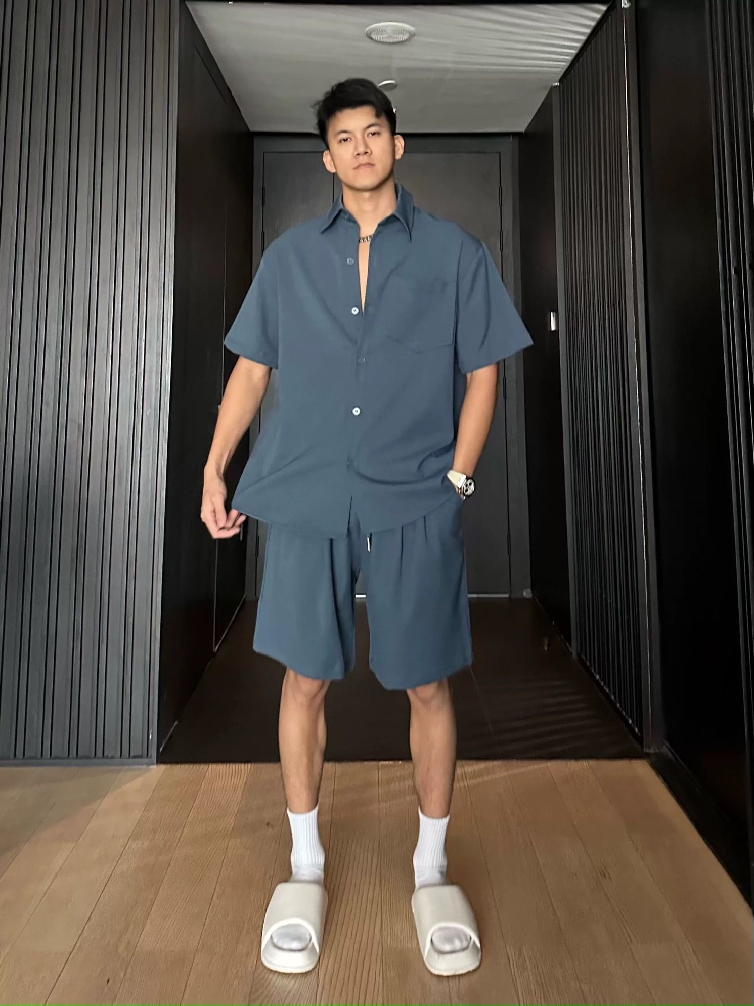 メンズ無地上下セット半袖シャツショートパンツ夏カジュアル メンズ無地上下セット半袖シャツショートパンツ夏おしゃれ