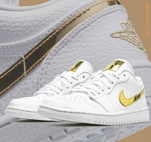 NIKE エアジョーダン Jordan AJ1 メタリックゴールド スニーカー 楽天市場】NIKE JORDAN 1 MID SE(GS) black/metallic gold-white
